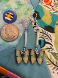 Handmade Beaded Earrings: Czech Seed Beads, Dentillium, and hand painted wood